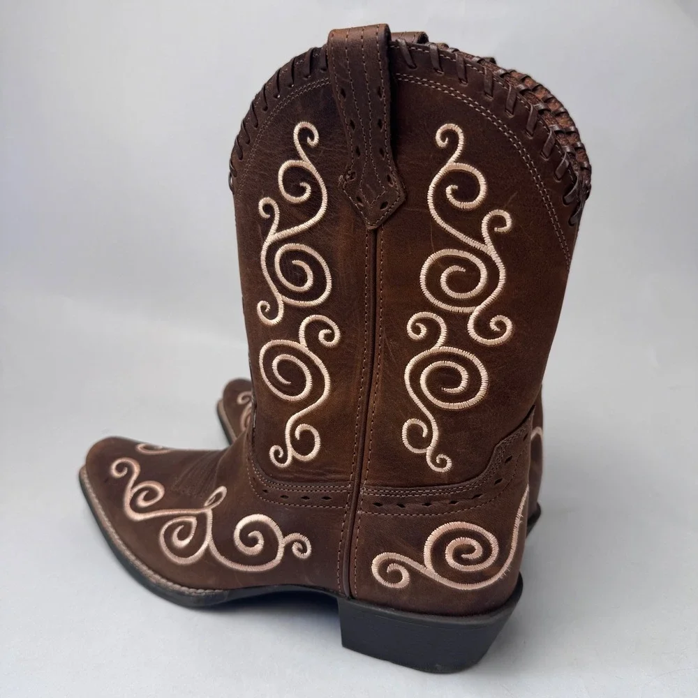 Ariat Shellen Youth Girls 3 Leather Western Brown Boots